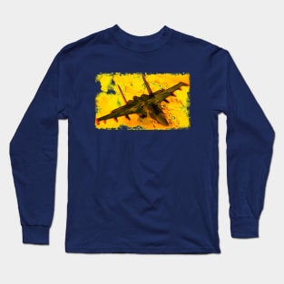 Aviation Fighter Jet yellow Long Sleeve T-Shirt